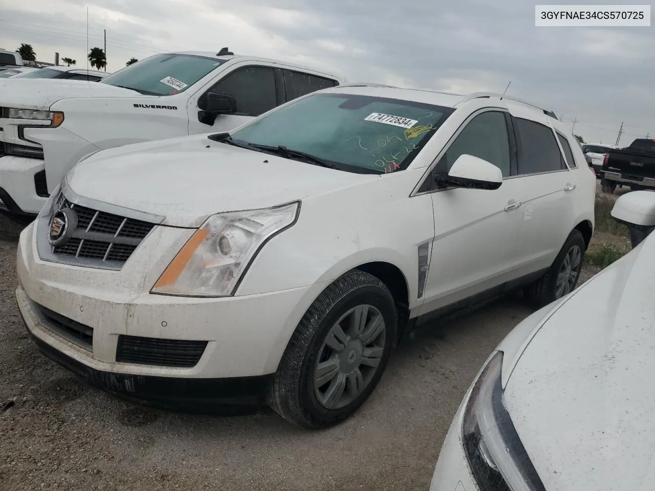 2012 Cadillac Srx Luxury Collection VIN: 3GYFNAE34CS570725 Lot: 74772834