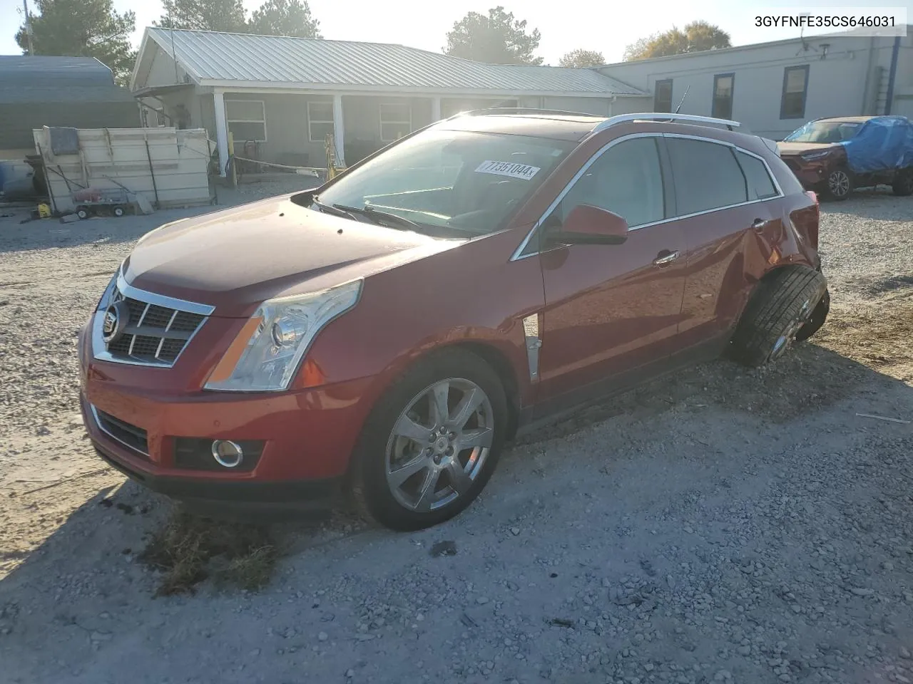 2012 Cadillac Srx Premium Collection VIN: 3GYFNFE35CS646031 Lot: 77351044