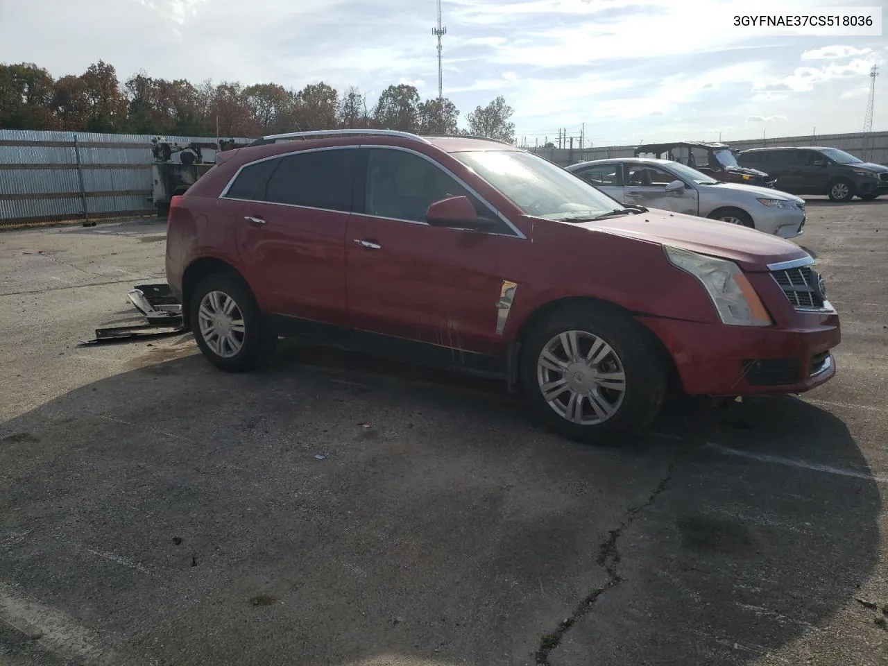 2012 Cadillac Srx Luxury Collection VIN: 3GYFNAE37CS518036 Lot: 77677414