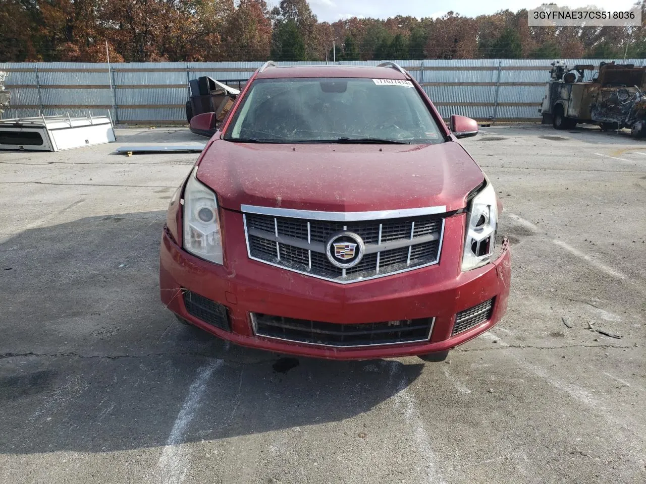 2012 Cadillac Srx Luxury Collection VIN: 3GYFNAE37CS518036 Lot: 77677414