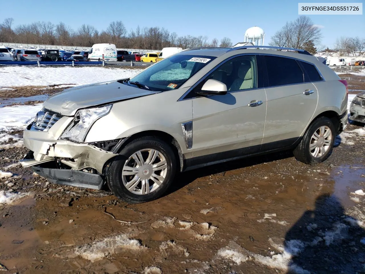 2013 Cadillac Srx Luxury Collection VIN: 3GYFNGE34DS551726 Lot: 41591924