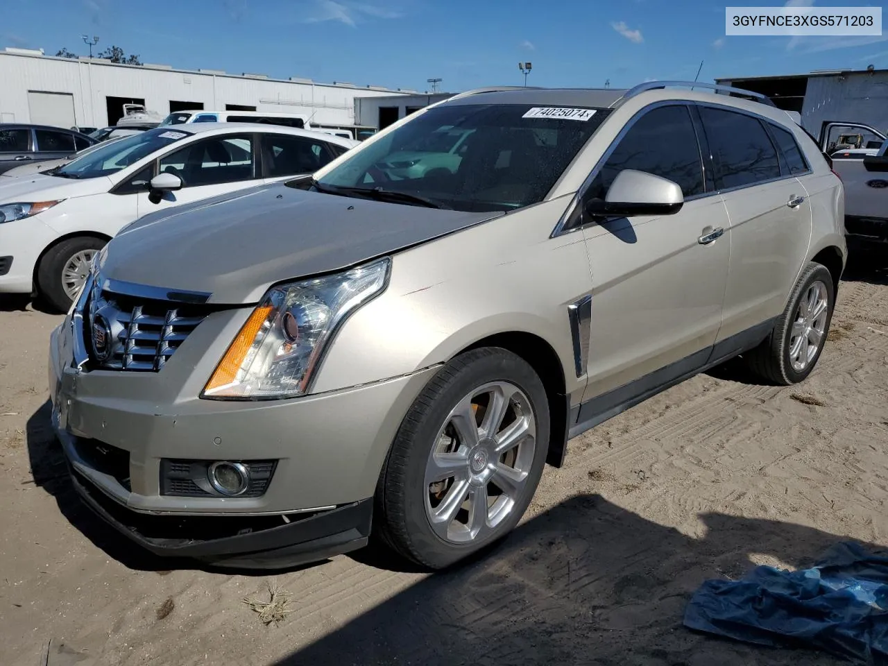 2016 Cadillac Srx Performance Collection VIN: 3GYFNCE3XGS571203 Lot: 74025074