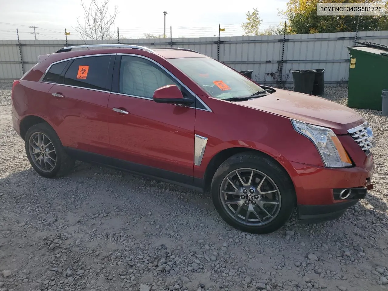 2016 Cadillac Srx Performance Collection VIN: 3GYFNCE34GS581726 Lot: 75611584