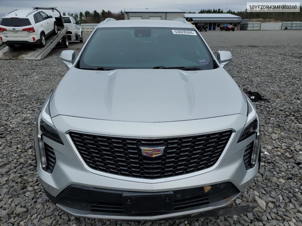 1GYFZDR43MF003260 2021 Cadillac Xt4 Premium Luxury