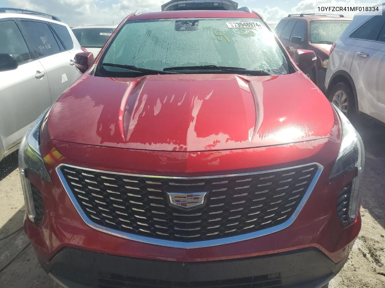 2021 Cadillac Xt4 Premium Luxury VIN: 1GYFZCR41MF018334 Lot: 80763764