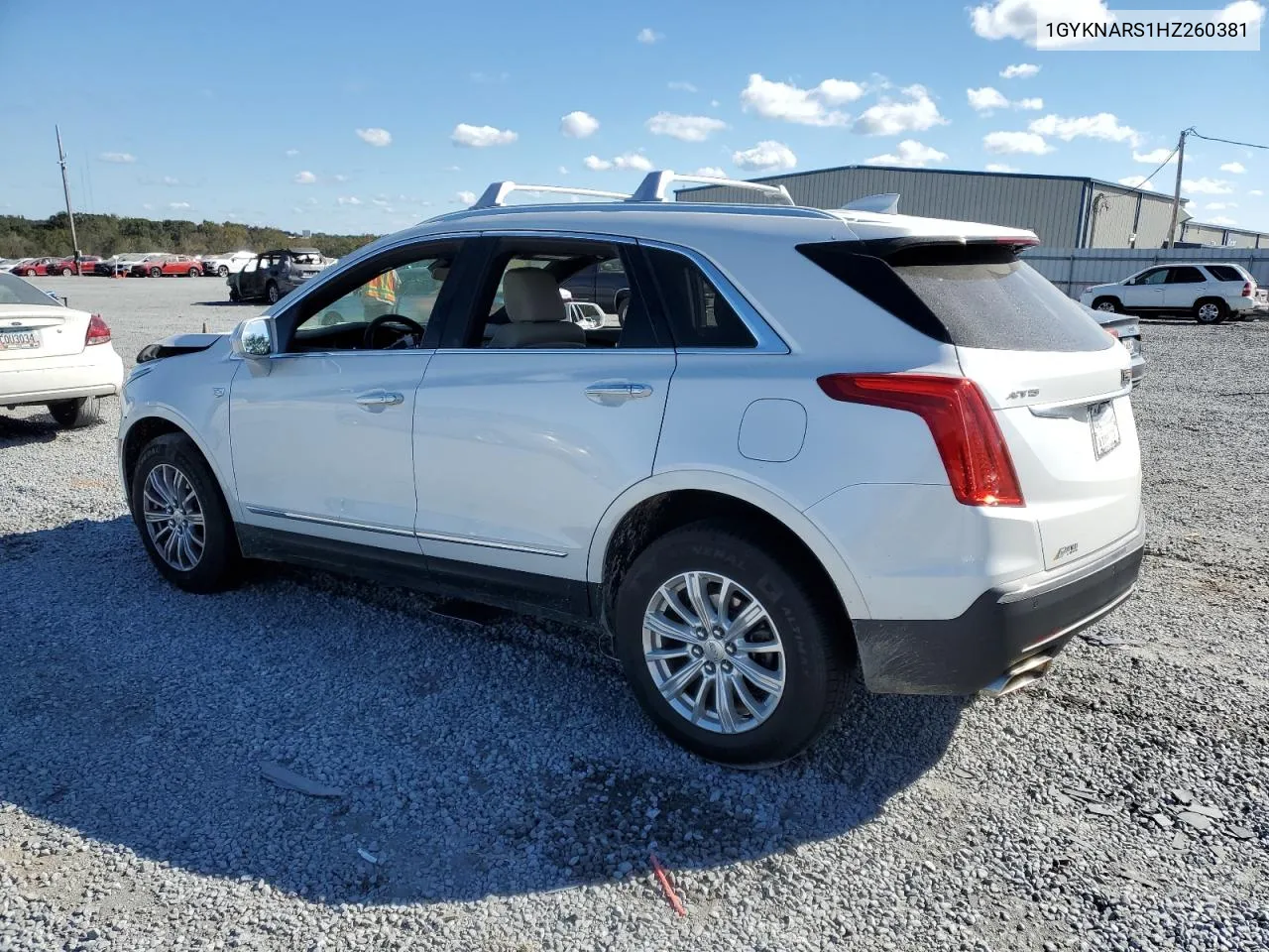 2017 Cadillac Xt5 VIN: 1GYKNARS1HZ260381 Lot: 76452204