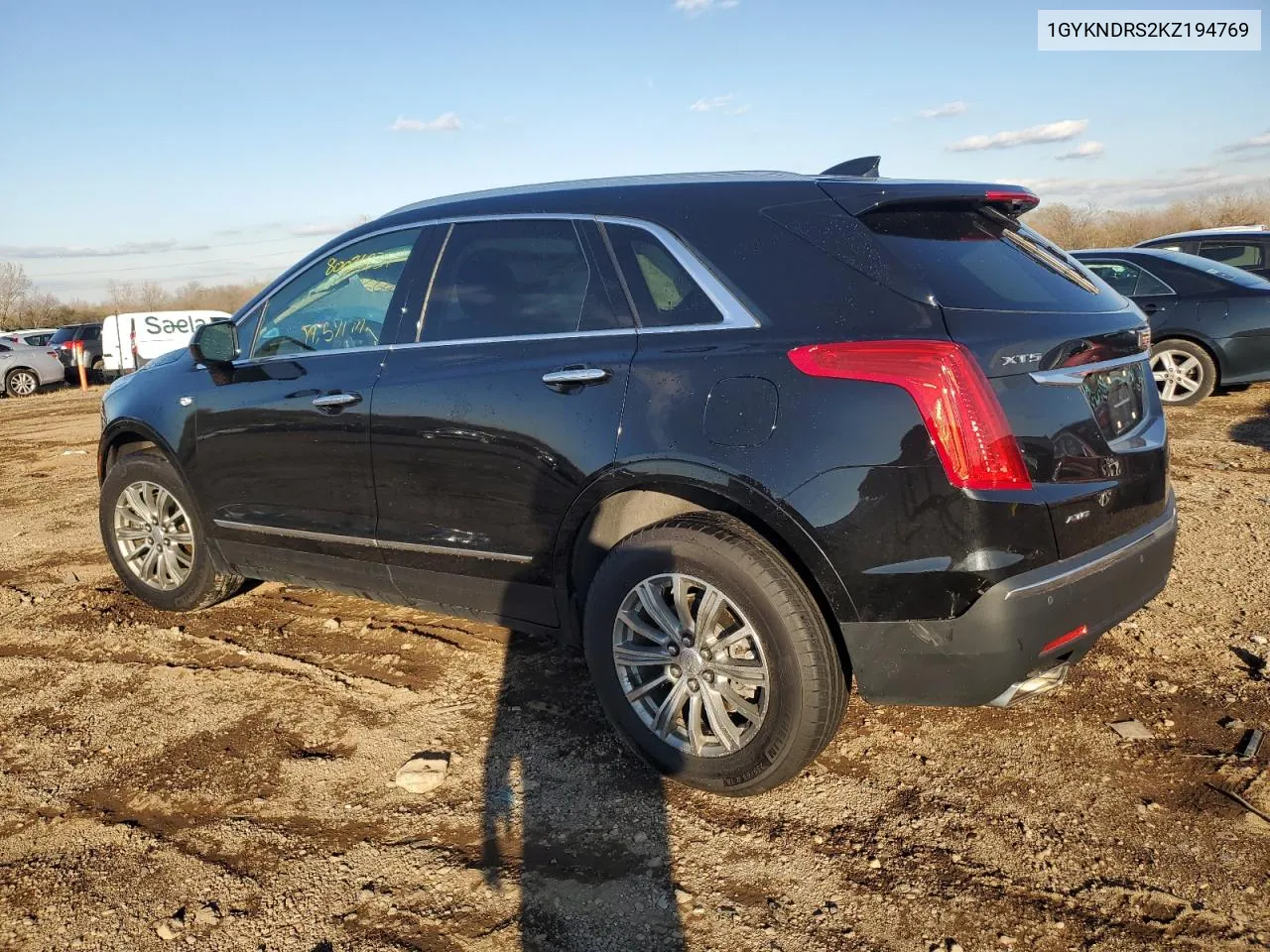 1GYKNDRS2KZ194769 2019 Cadillac Xt5 Luxury