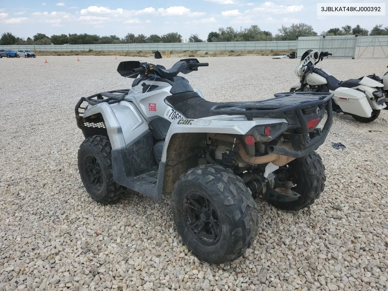 2019 Can-Am Outlander Xt 570 VIN: 3JBLKAT48KJ000392 Lot: 70600514