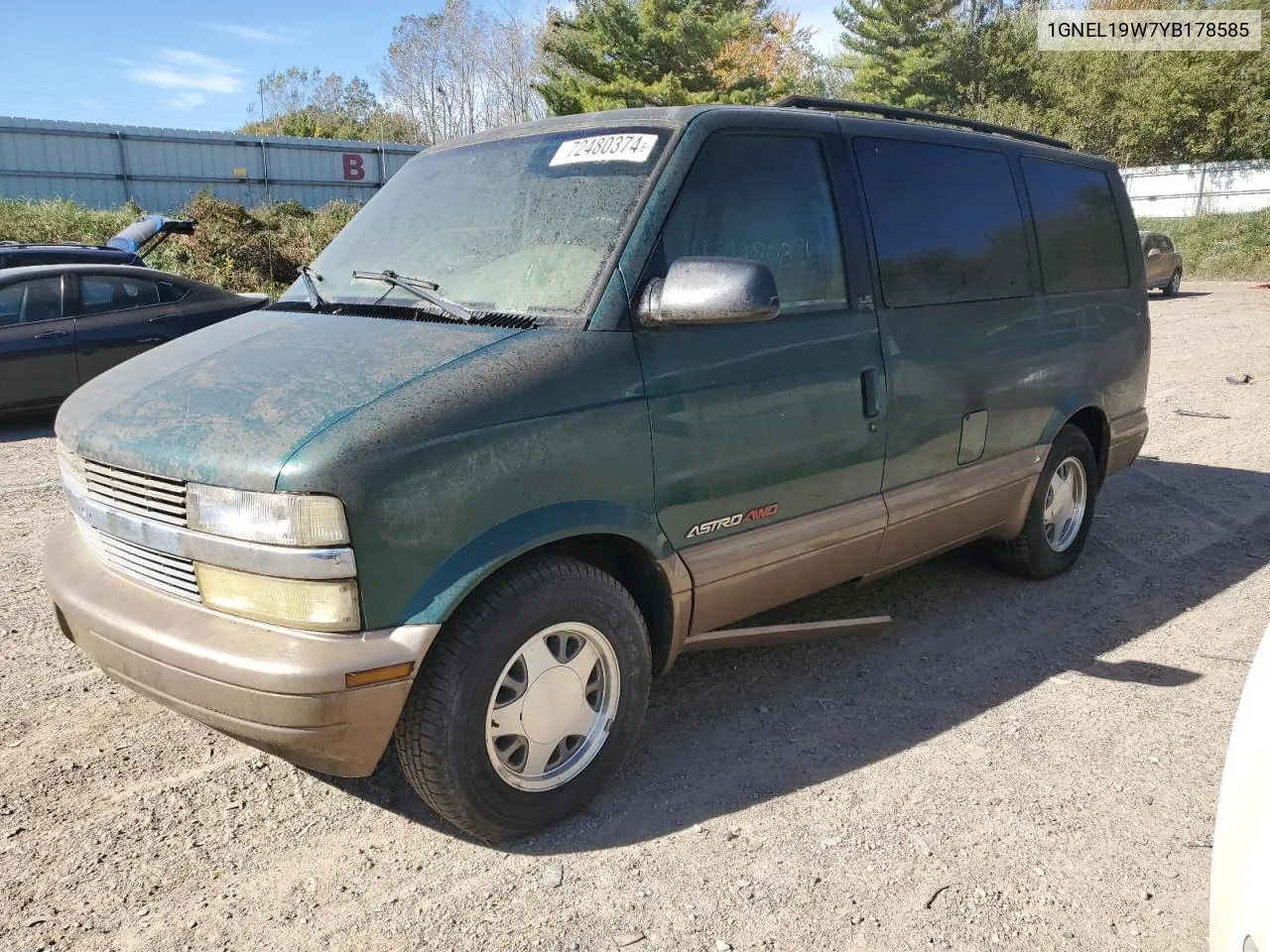 2000 Chevrolet Astro VIN: 1GNEL19W7YB178585 Lot: 72480374