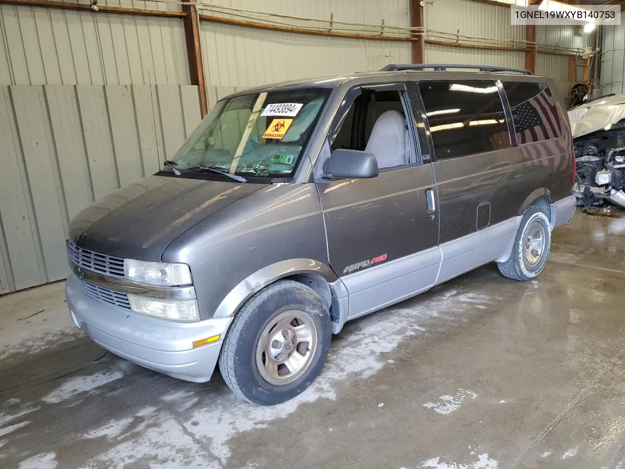 2000 Chevrolet Astro VIN: 1GNEL19WXYB140753 Lot: 74493894