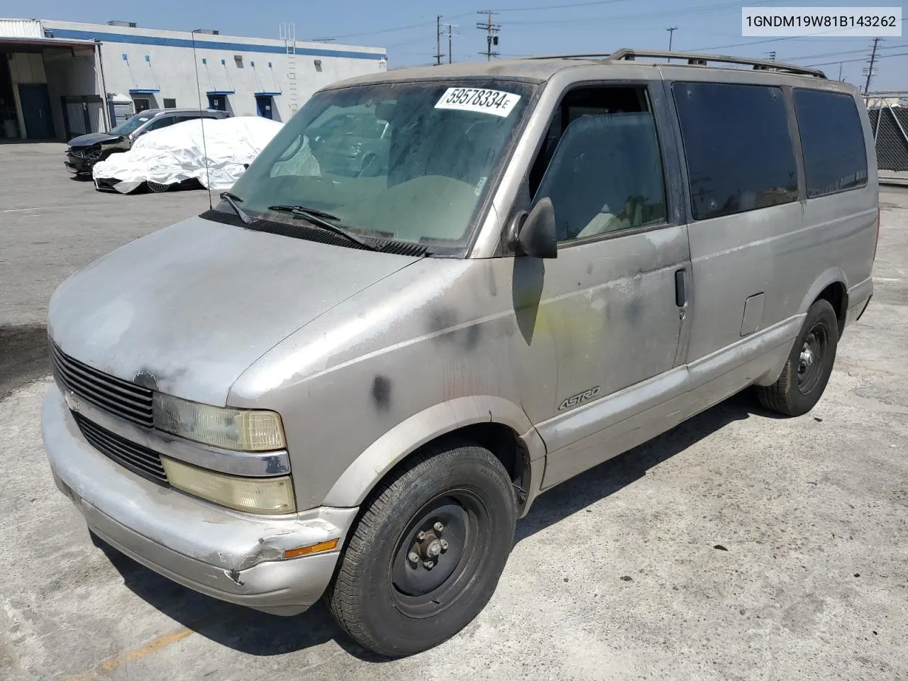 2001 Chevrolet Astro VIN: 1GNDM19W81B143262 Lot: 59578334