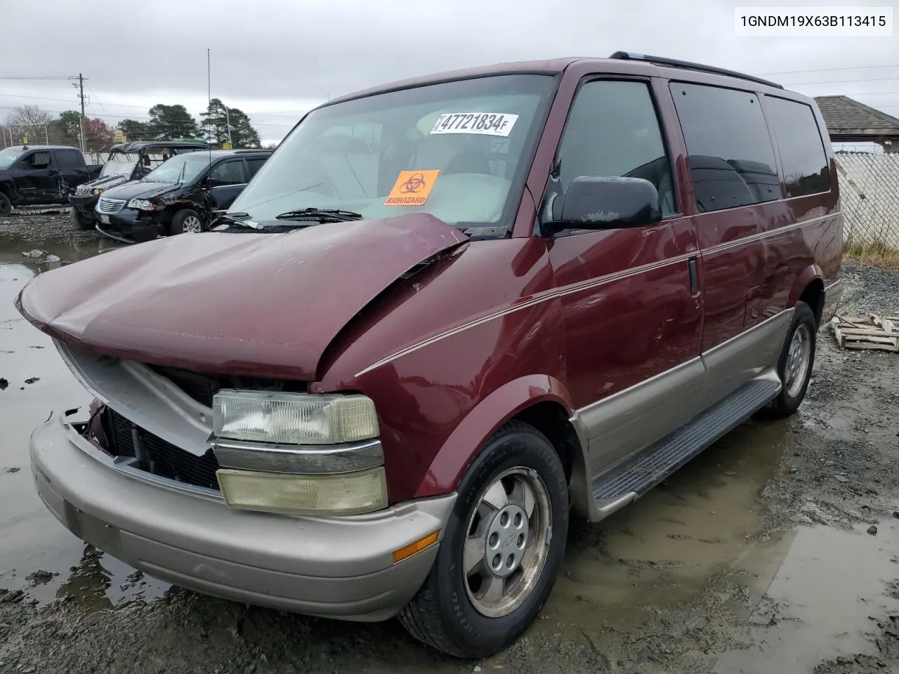 2003 Chevrolet Astro VIN: 1GNDM19X63B113415 Lot: 47721834