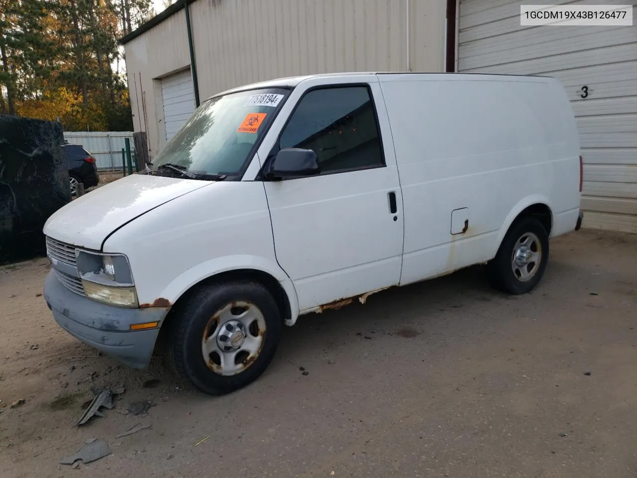 2003 Chevrolet Astro VIN: 1GCDM19X43B126477 Lot: 77518194