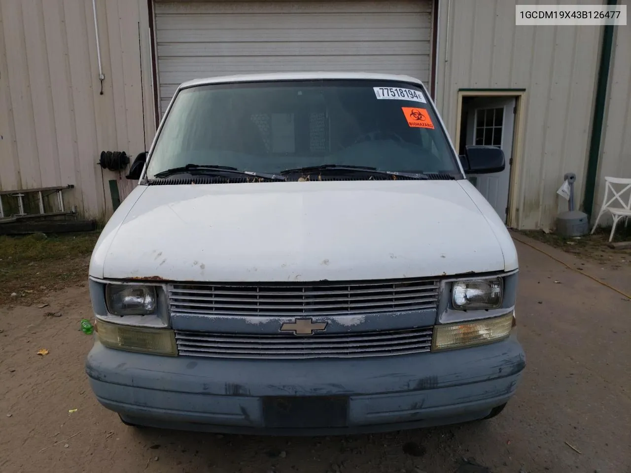 2003 Chevrolet Astro VIN: 1GCDM19X43B126477 Lot: 77518194