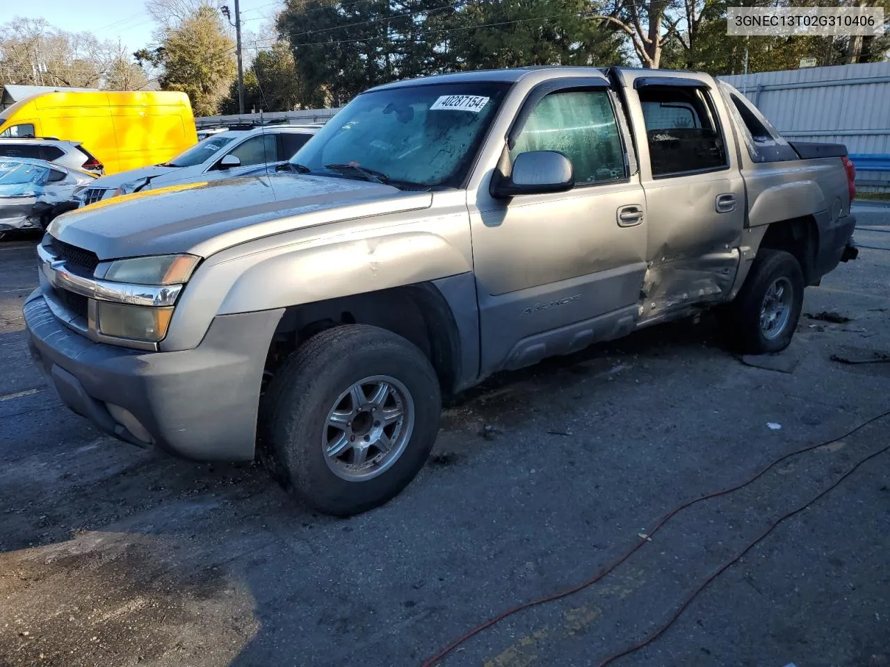 2002 Chevrolet Avalanche C1500 VIN: 3GNEC13T02G310406 Lot: 40287154