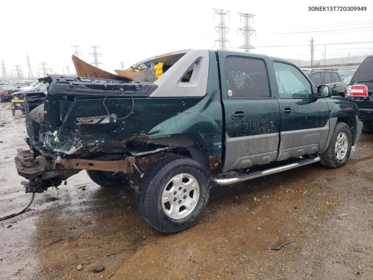 2002 Chevrolet Avalanche K1500 VIN: 3GNEK13T72G309949 Lot: 49253894