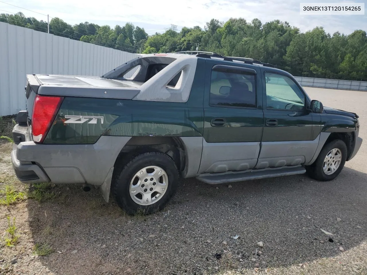 2002 Chevrolet Avalanche K1500 VIN: 3GNEK13T12G154265 Lot: 62319654