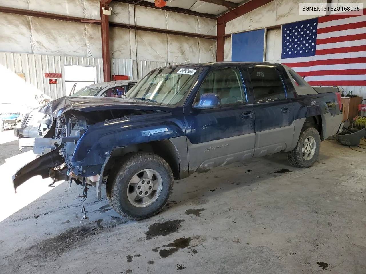 2002 Chevrolet Avalanche K1500 VIN: 3GNEK13T62G158036 Lot: 69070354