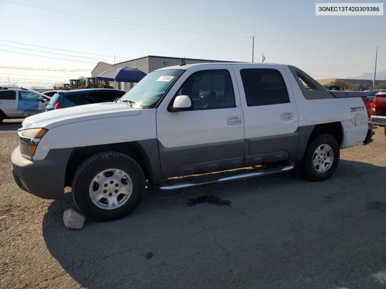 2002 Chevrolet Avalanche C1500 VIN: 3GNEC13T42G309386 Lot: 69998144