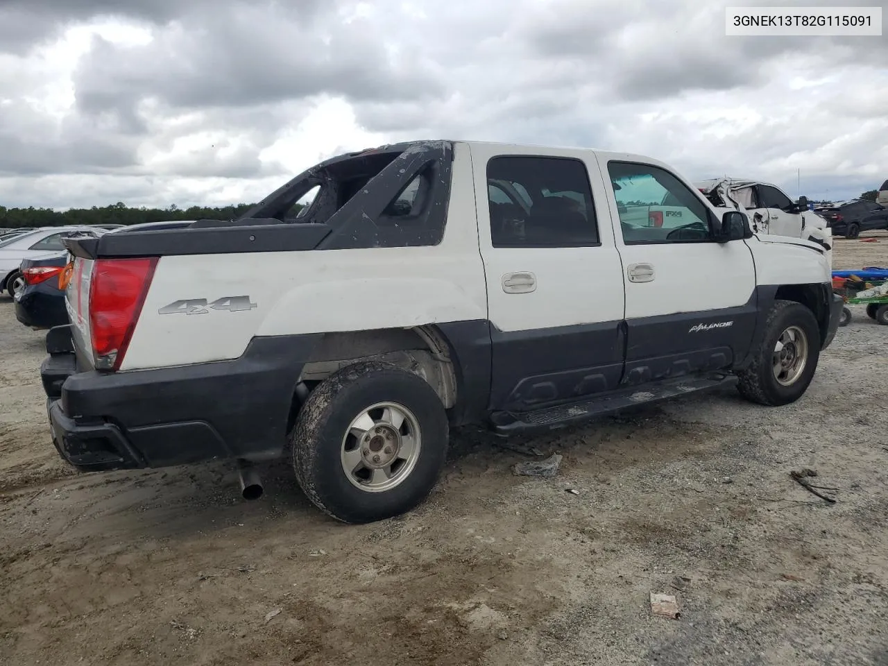 2002 Chevrolet Avalanche K1500 VIN: 3GNEK13T82G115091 Lot: 70299624