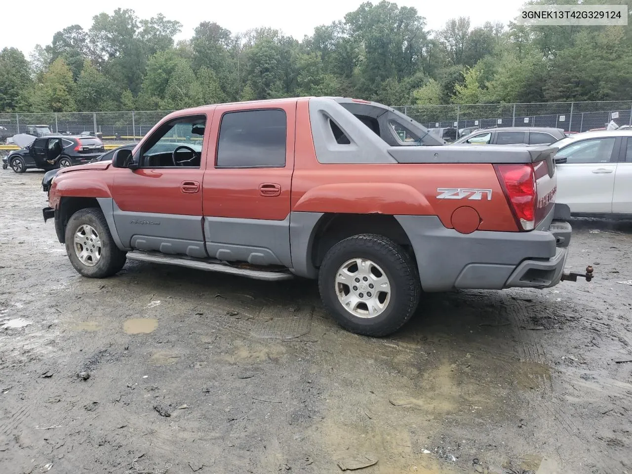 2002 Chevrolet Avalanche K1500 VIN: 3GNEK13T42G329124 Lot: 71531344