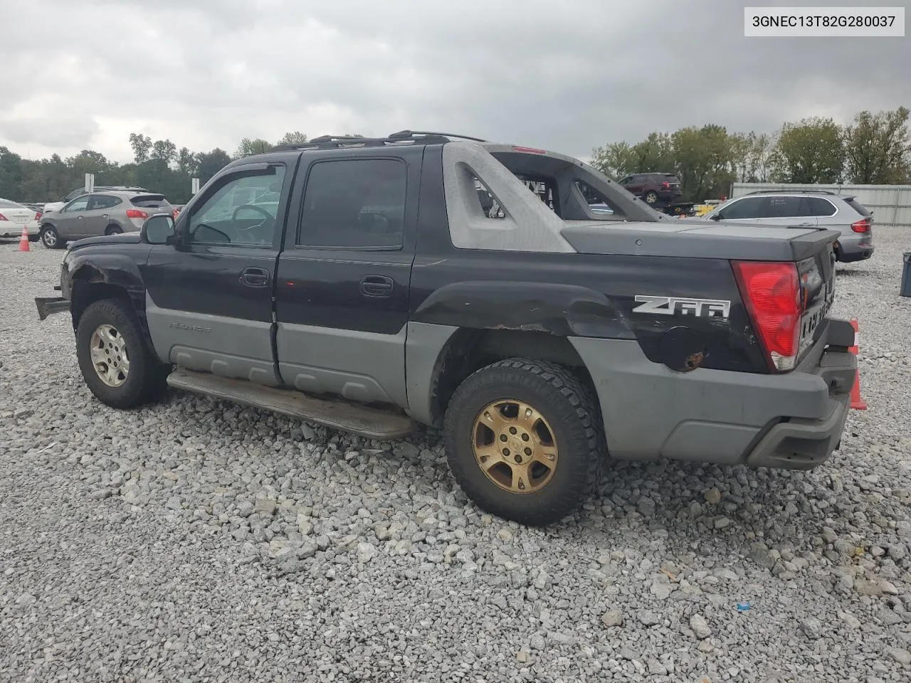 2002 Chevrolet Avalanche C1500 VIN: 3GNEC13T82G280037 Lot: 72521234