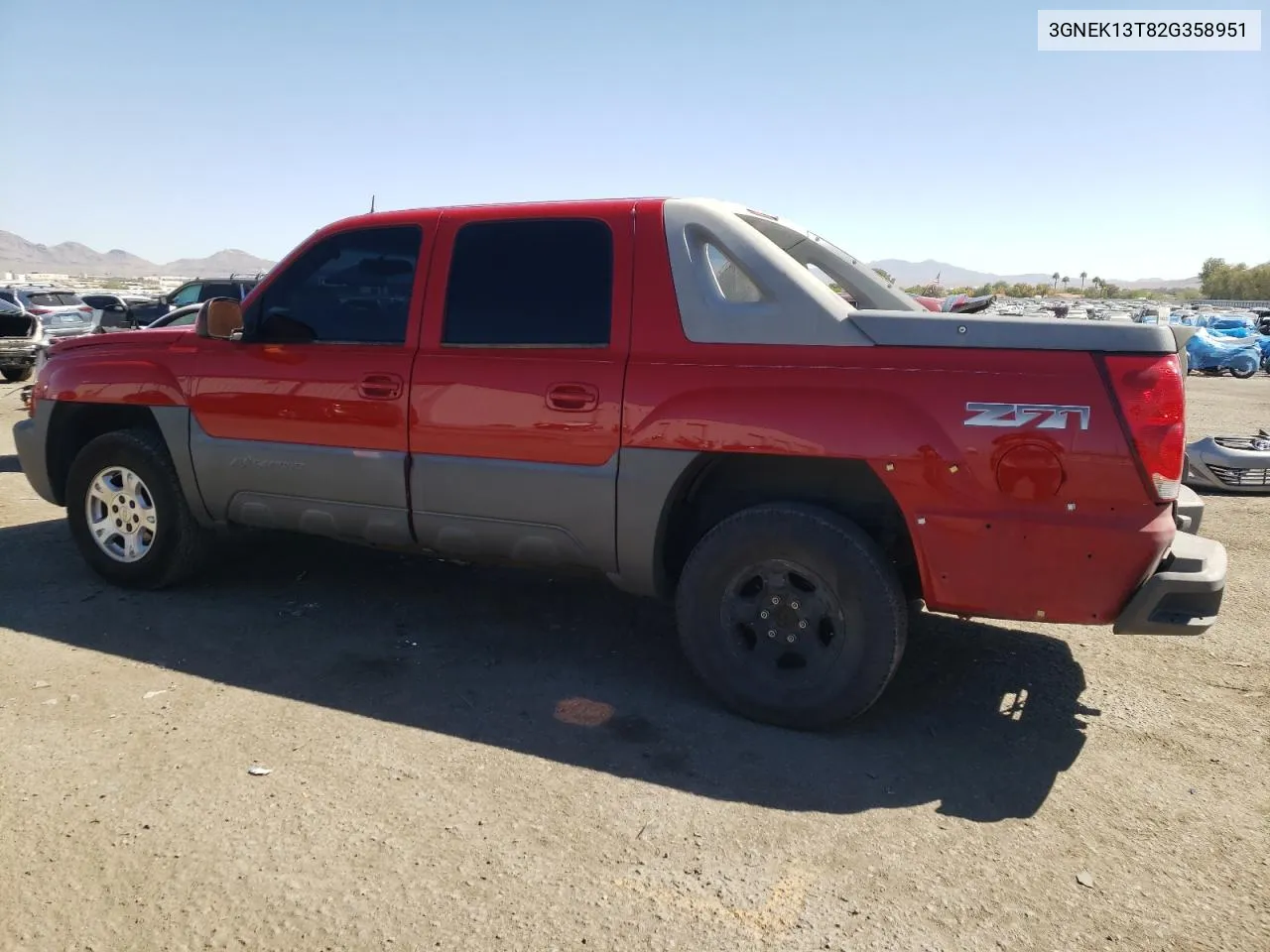 2002 Chevrolet Avalanche K1500 VIN: 3GNEK13T82G358951 Lot: 73062144