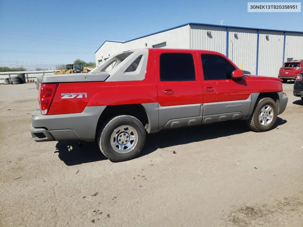 2002 Chevrolet Avalanche K1500 VIN: 3GNEK13T82G358951 Lot: 73062144