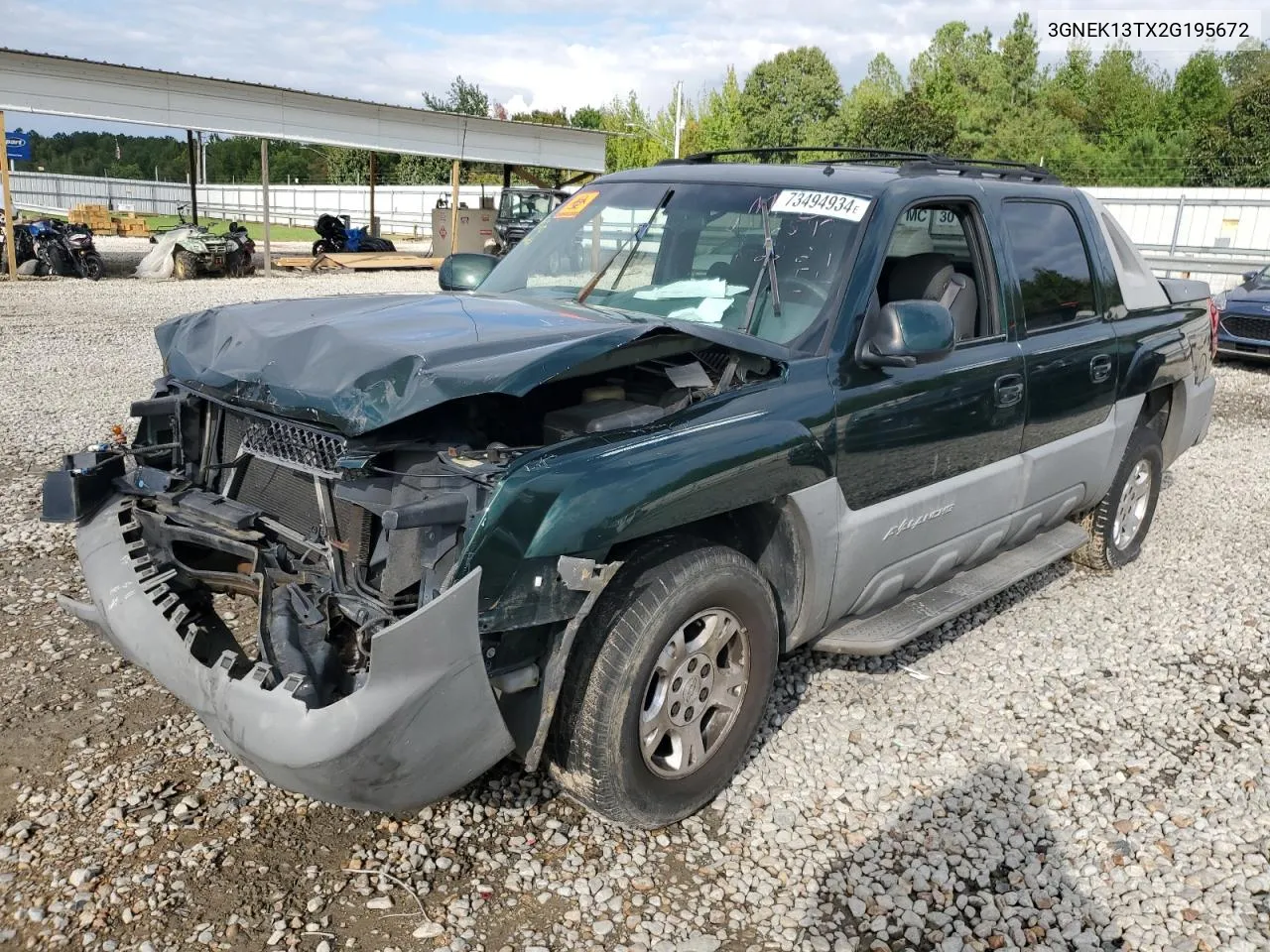 2002 Chevrolet Avalanche K1500 VIN: 3GNEK13TX2G195672 Lot: 73494934