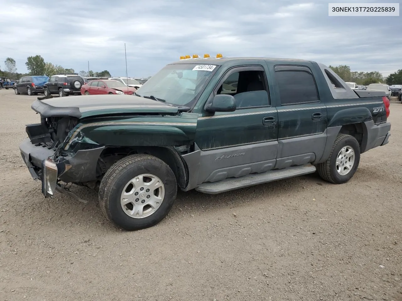 2002 Chevrolet Avalanche K1500 VIN: 3GNEK13T72G225839 Lot: 74501734