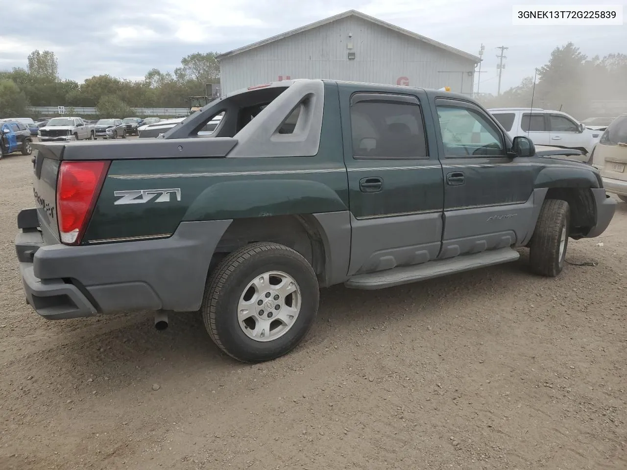 2002 Chevrolet Avalanche K1500 VIN: 3GNEK13T72G225839 Lot: 74501734