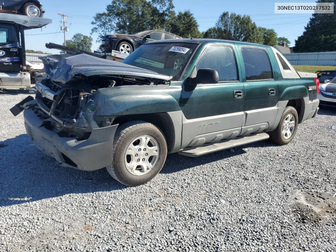 2002 Chevrolet Avalanche C1500 VIN: 3GNEC13T02G217532 Lot: 75299094