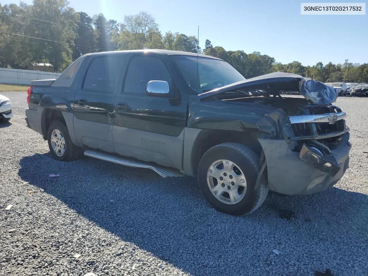 2002 Chevrolet Avalanche C1500 VIN: 3GNEC13T02G217532 Lot: 75299094