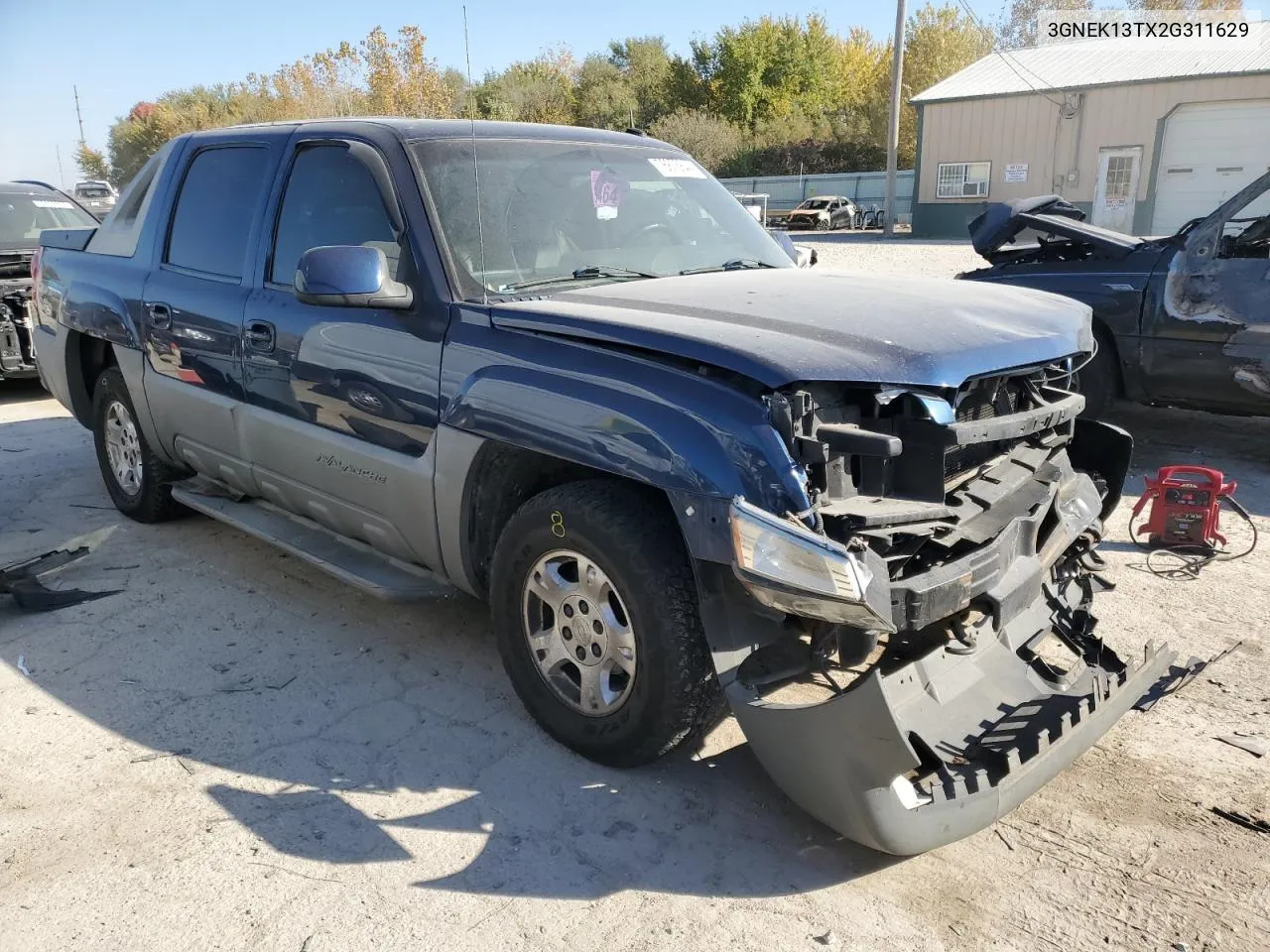 2002 Chevrolet Avalanche K1500 VIN: 3GNEK13TX2G311629 Lot: 76875844