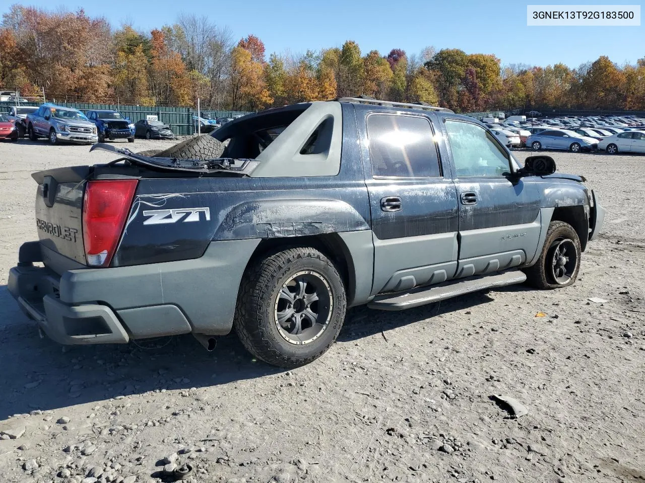 2002 Chevrolet Avalanche K1500 VIN: 3GNEK13T92G183500 Lot: 77421764