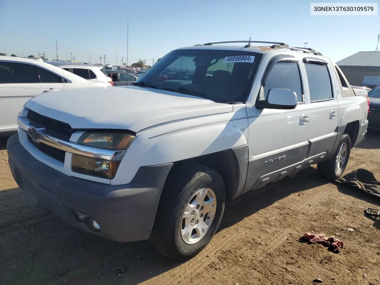 2003 Chevrolet Avalanche K1500 VIN: 3GNEK13T63G109579 Lot: 68898804