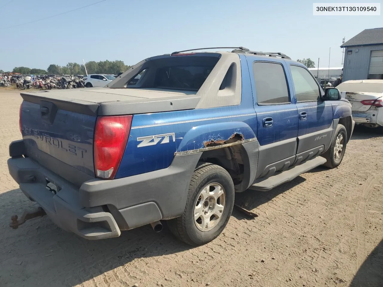 2003 Chevrolet Avalanche K1500 VIN: 3GNEK13T13G109540 Lot: 70293254