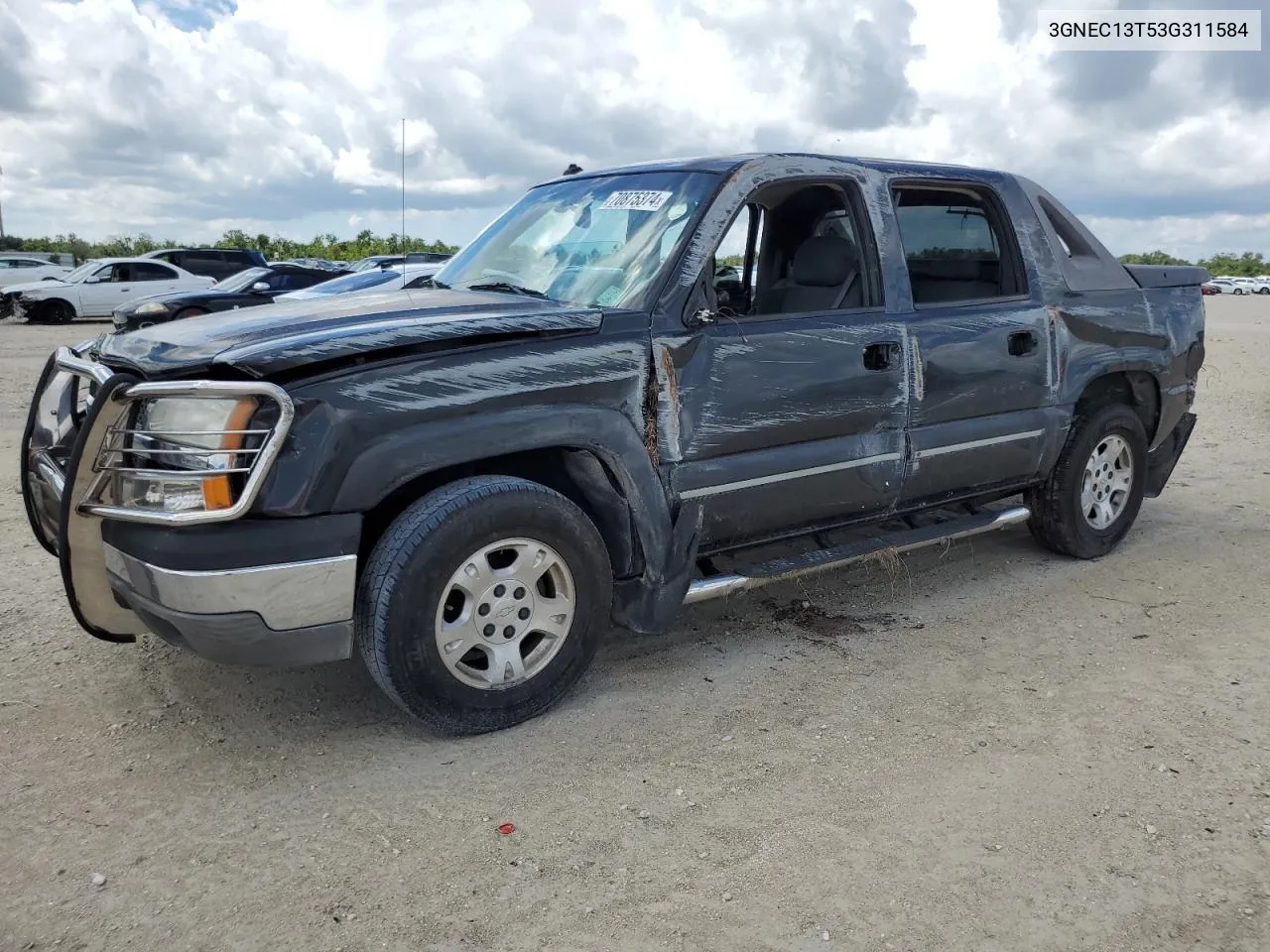 2003 Chevrolet Avalanche C1500 VIN: 3GNEC13T53G311584 Lot: 70875374