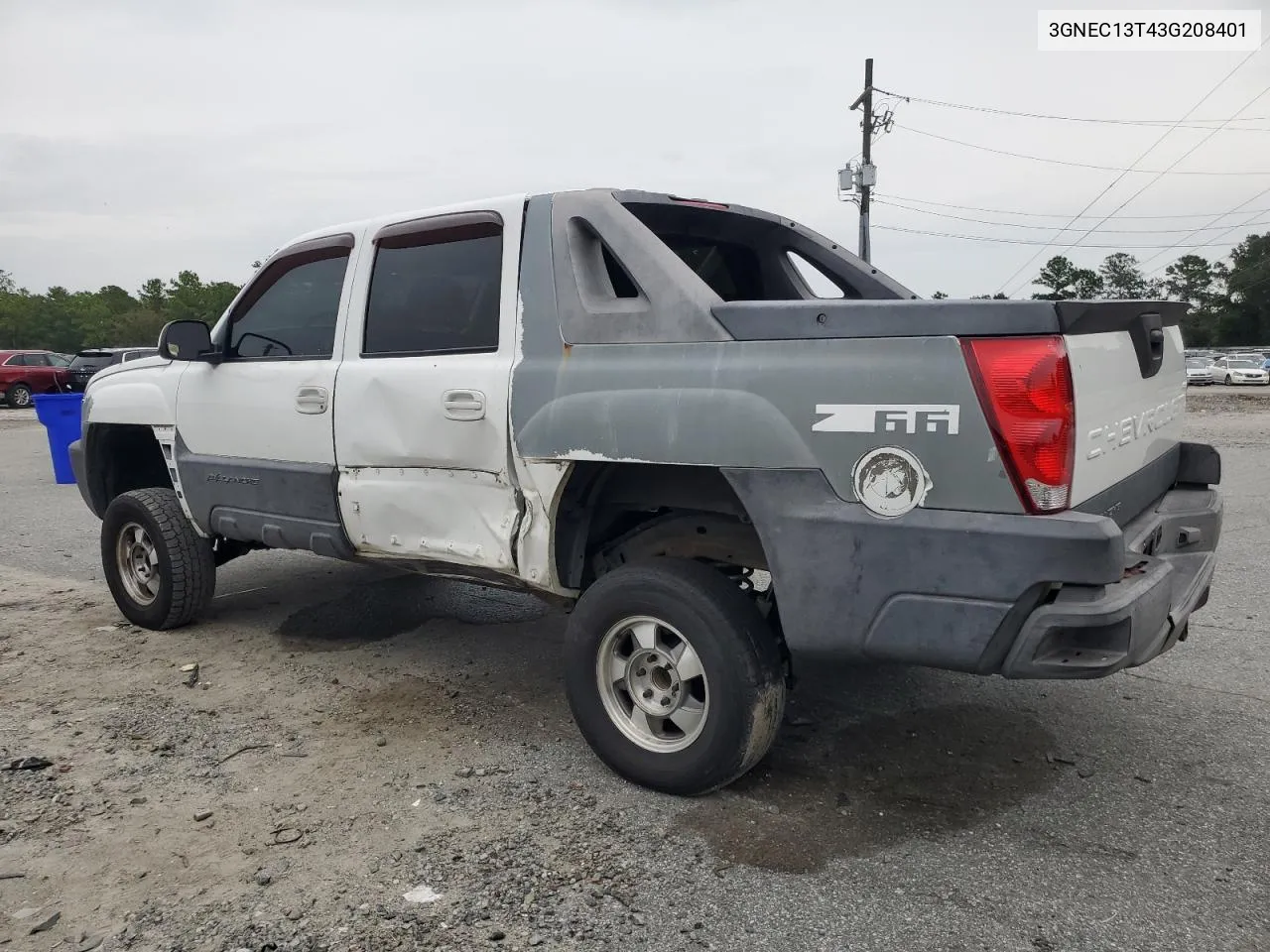 2003 Chevrolet Avalanche C1500 VIN: 3GNEC13T43G208401 Lot: 71168384