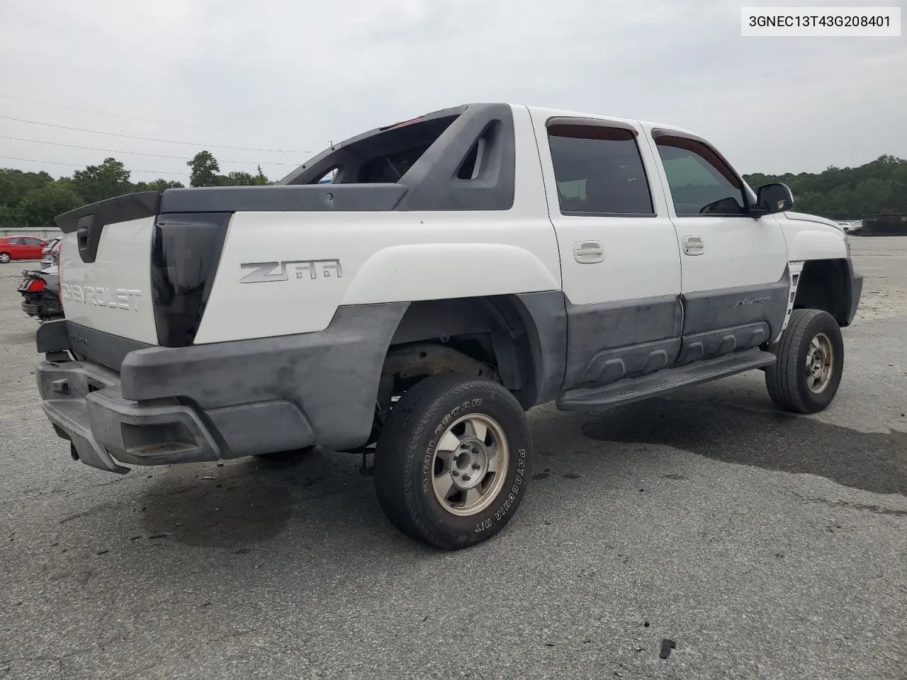 2003 Chevrolet Avalanche C1500 VIN: 3GNEC13T43G208401 Lot: 71168384