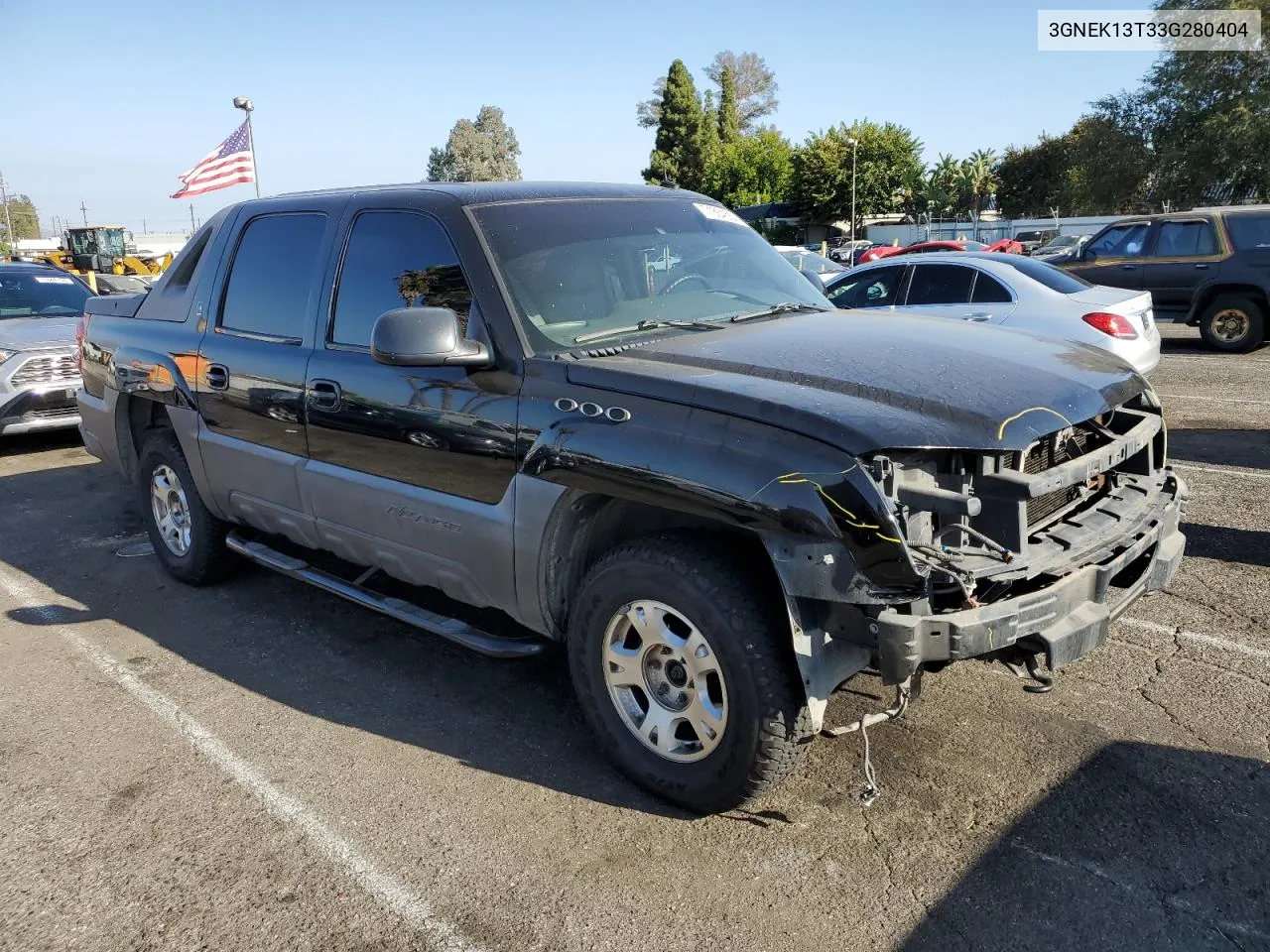 2003 Chevrolet Avalanche K1500 VIN: 3GNEK13T33G280404 Lot: 71364564