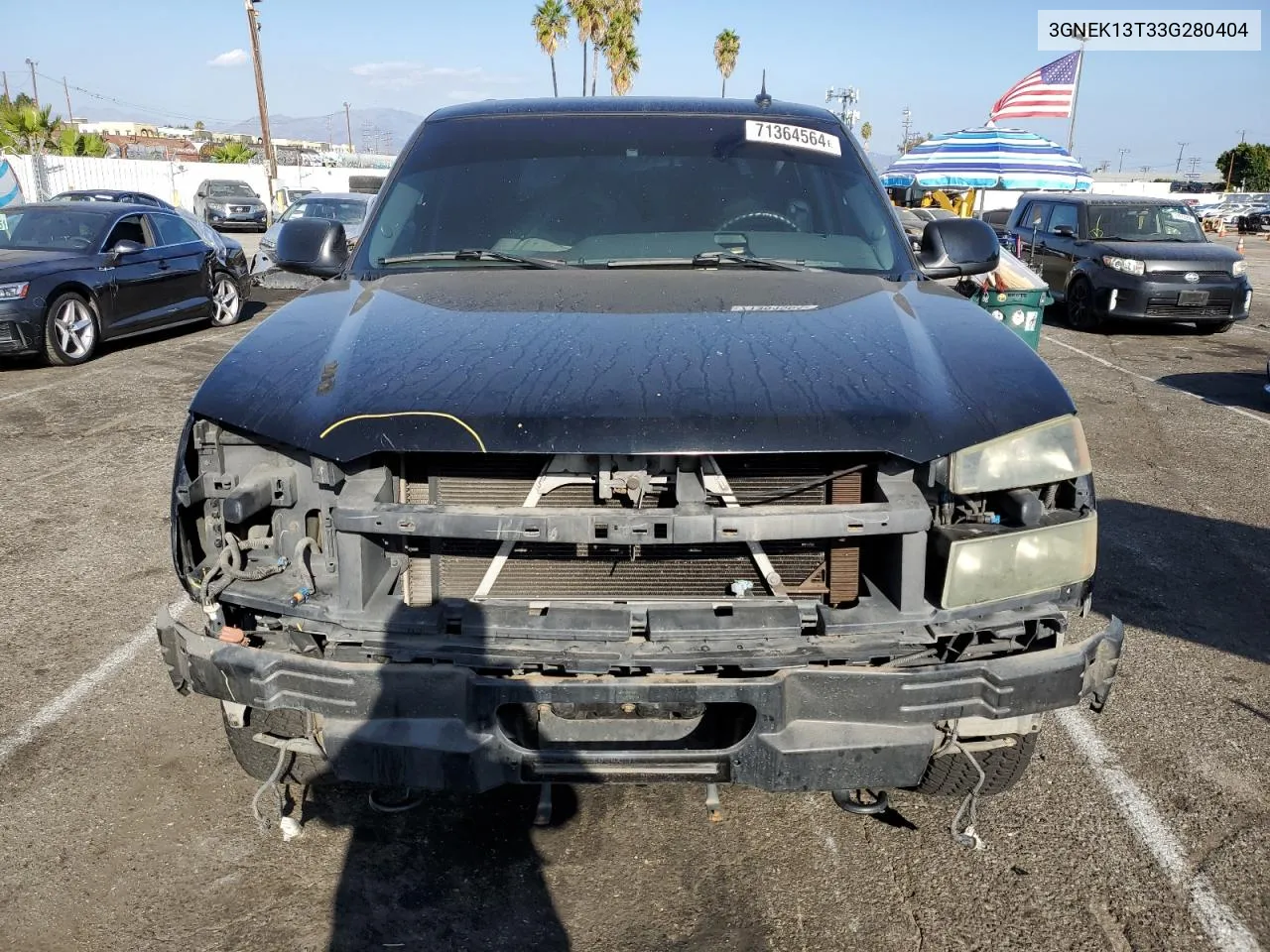 2003 Chevrolet Avalanche K1500 VIN: 3GNEK13T33G280404 Lot: 71364564