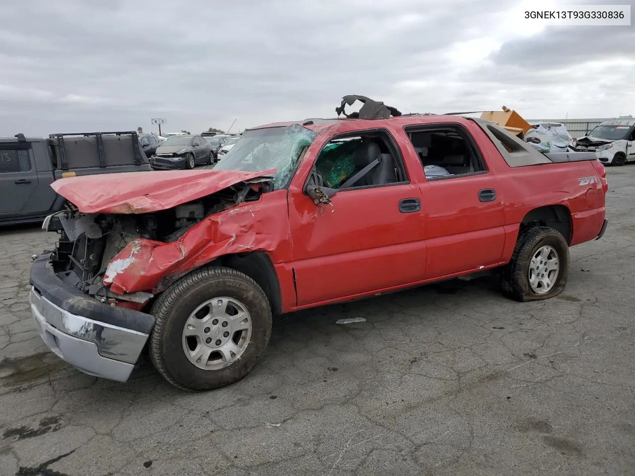 2003 Chevrolet Avalanche K1500 VIN: 3GNEK13T93G330836 Lot: 71985704