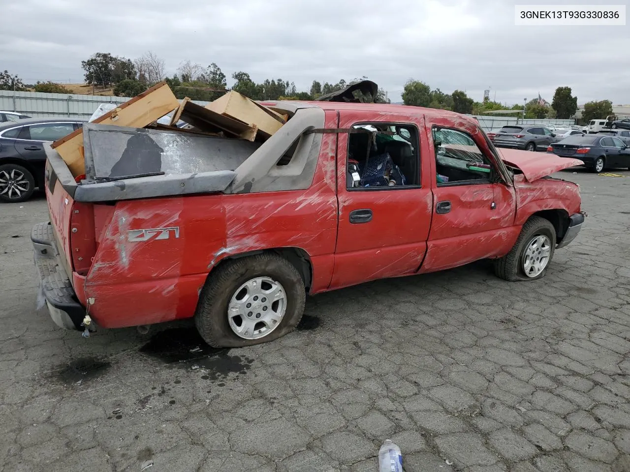 2003 Chevrolet Avalanche K1500 VIN: 3GNEK13T93G330836 Lot: 71985704