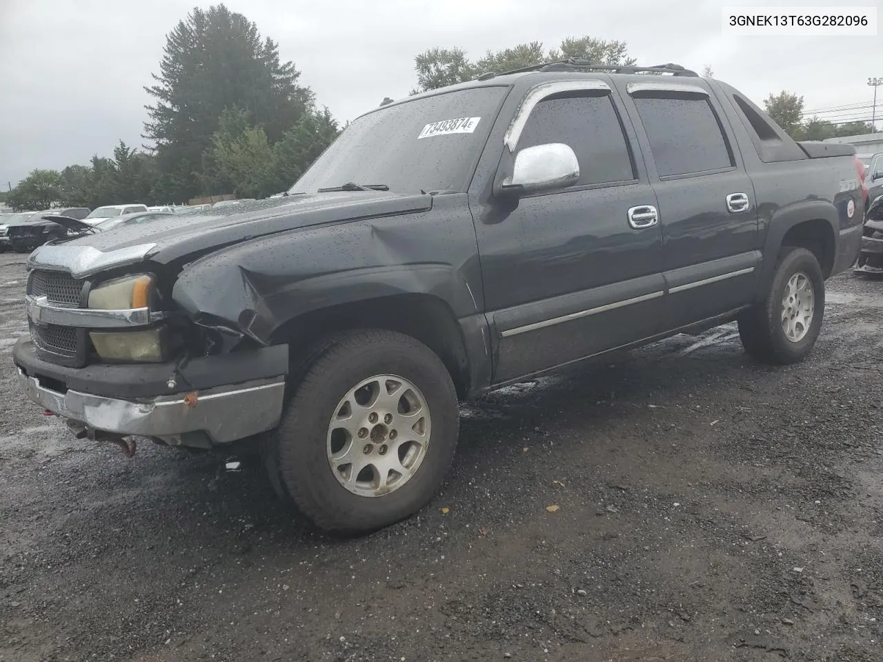 2003 Chevrolet Avalanche K1500 VIN: 3GNEK13T63G282096 Lot: 73493874