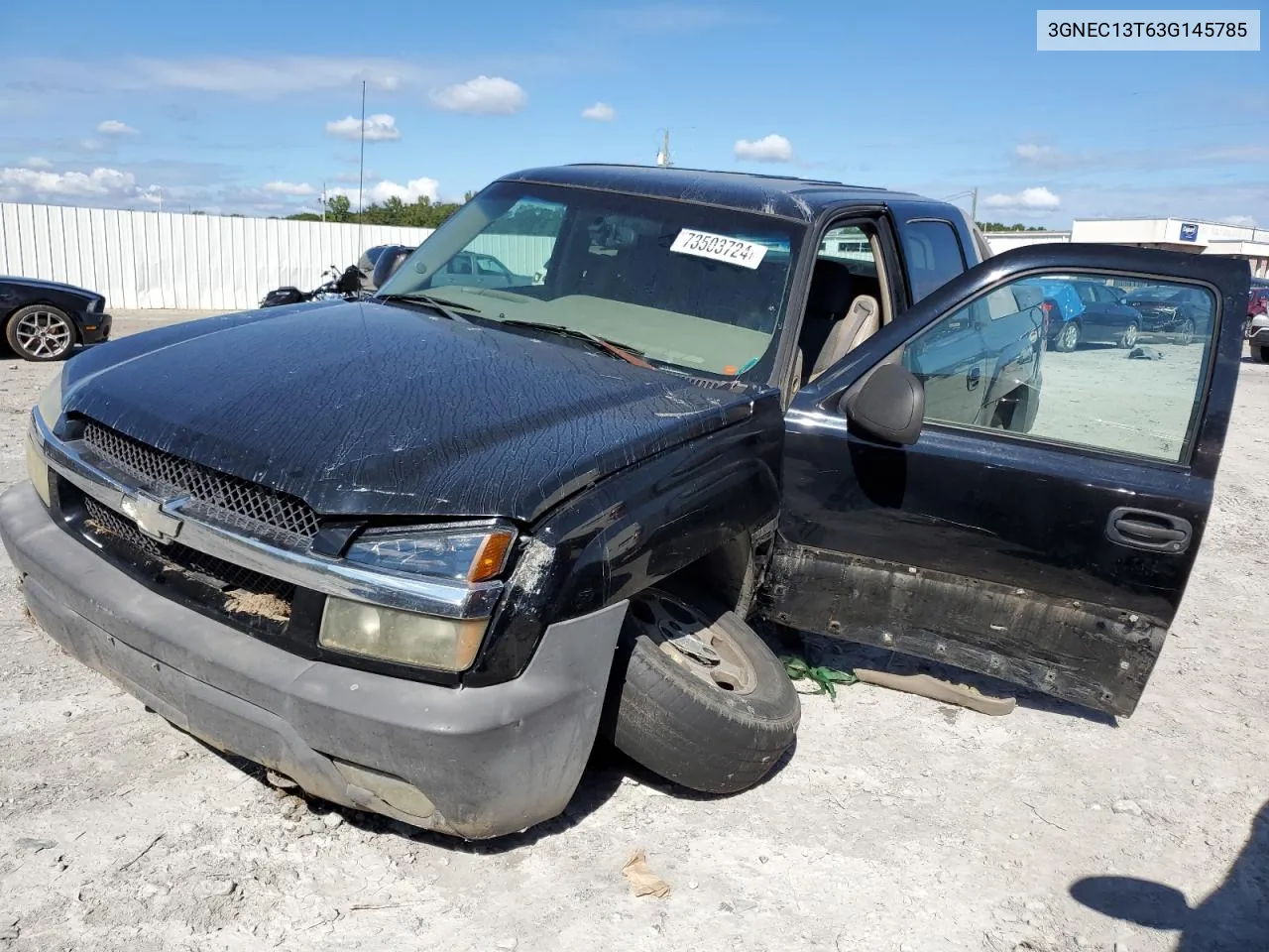 2003 Chevrolet Avalanche C1500 VIN: 3GNEC13T63G145785 Lot: 73503724