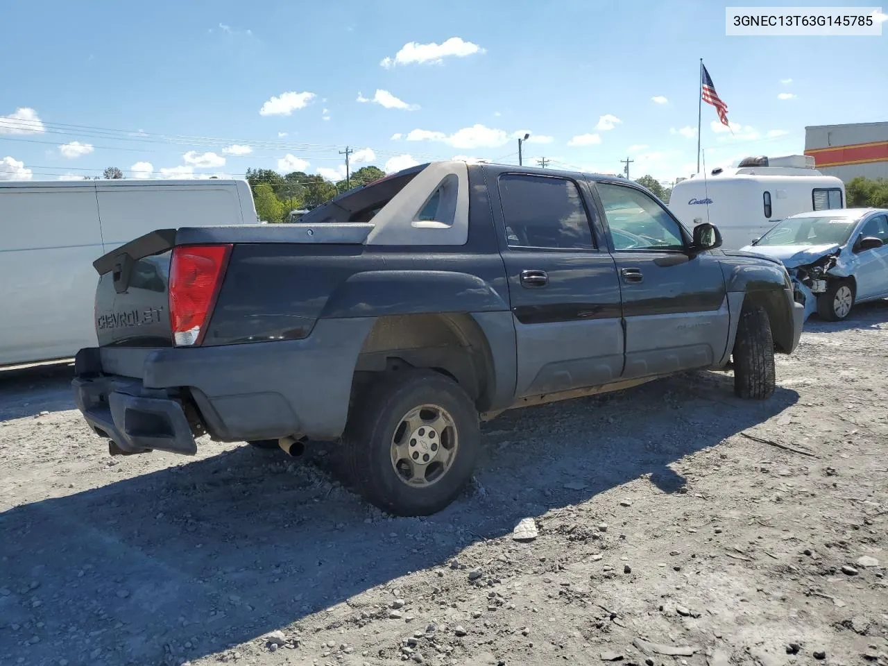 2003 Chevrolet Avalanche C1500 VIN: 3GNEC13T63G145785 Lot: 73503724