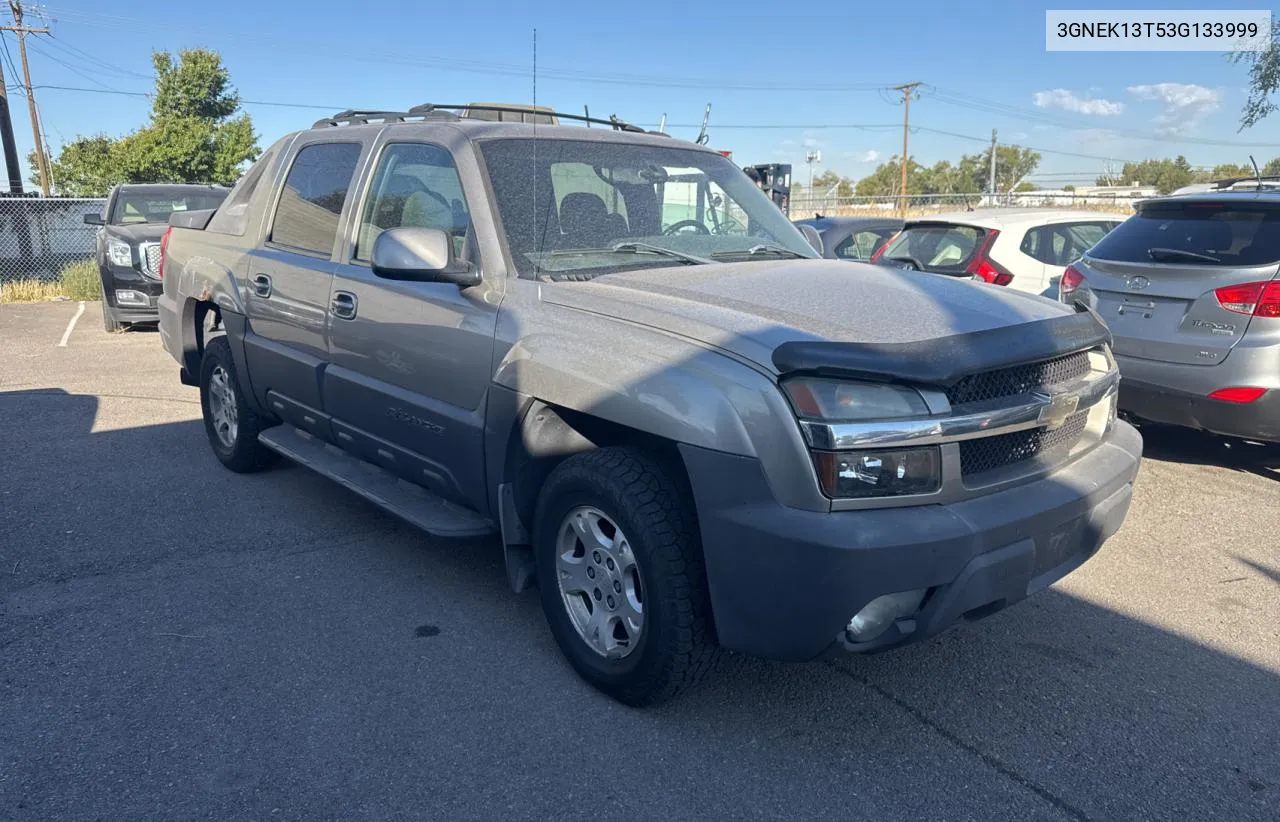 2003 Chevrolet Avalanche K1500 VIN: 3GNEK13T53G133999 Lot: 75233694