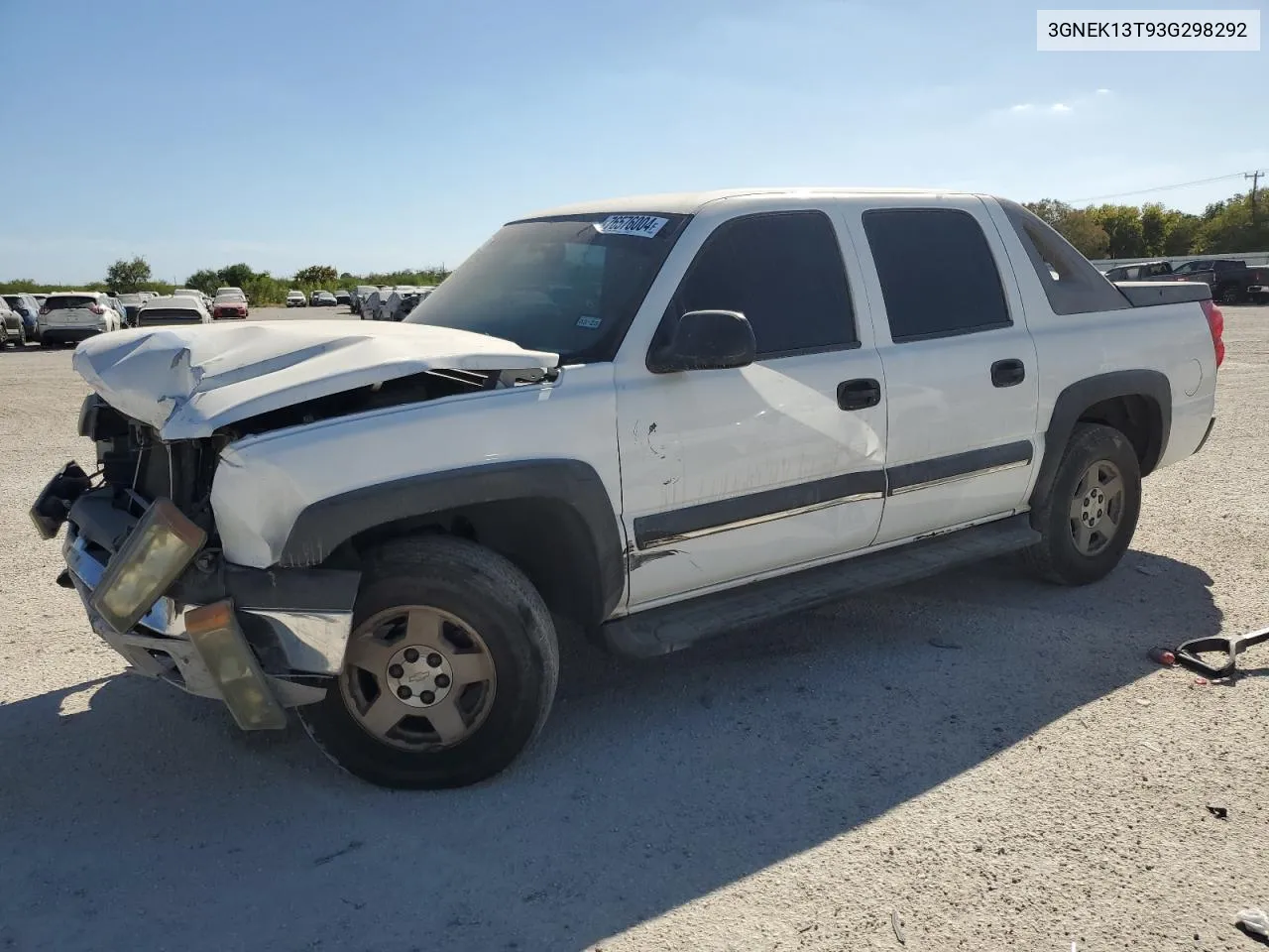 2003 Chevrolet Avalanche K1500 VIN: 3GNEK13T93G298292 Lot: 76576004