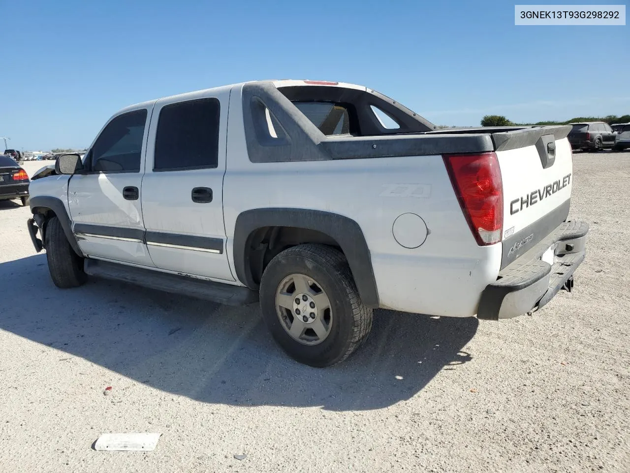 2003 Chevrolet Avalanche K1500 VIN: 3GNEK13T93G298292 Lot: 76576004